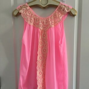 vintage pink nylon babydoll top nightie